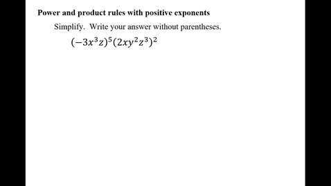 Thumbnail for entry Power and product rules with positive exponents