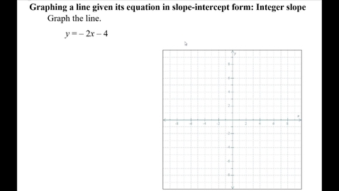 Thumbnail for entry Graphing a line given its equation in slope-intercept form: Integer slope