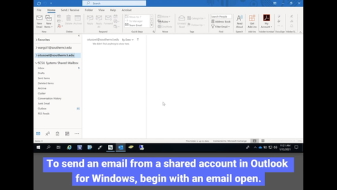 Thumbnail for Email: Shared Accounts - Sending from Shared Account in Outlook for Windows