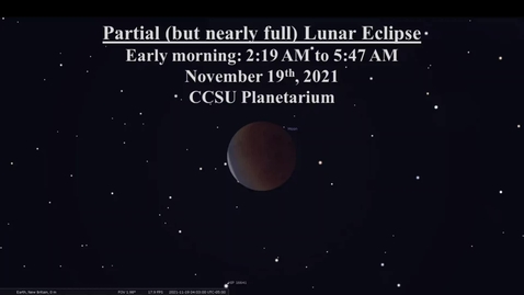 Thumbnail for entry Partial Lunar Eclipse early morning November 19th, 2021