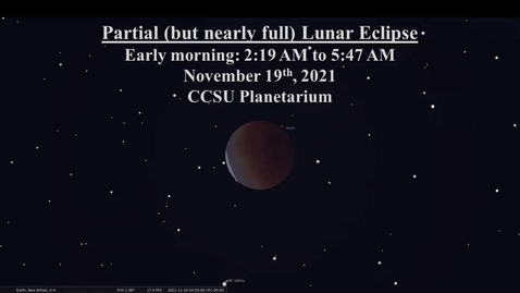 Thumbnail for Partial Lunar Eclipse early morning November 19th, 2021