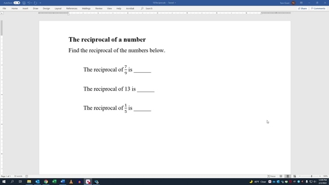 Thumbnail for entry The reciprocal of a number