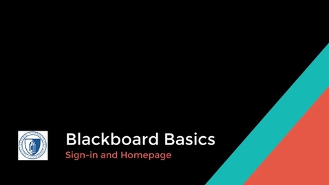 Thumbnail for entry Blackboard Sign-in and Homepage