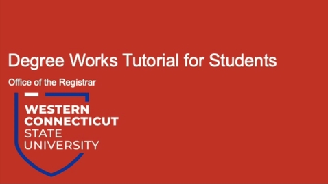 Thumbnail for entry Degree Works Tutorial