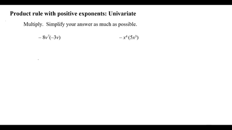 Thumbnail for Product rule with positive exponents: Univariate