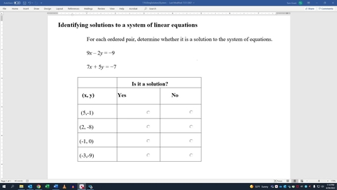 Thumbnail for Identifying solutions to a system of linear equations