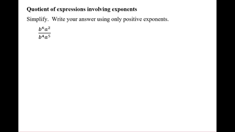 Thumbnail for Quotient of expressions involving exponents