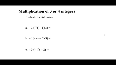 Thumbnail for Multiplication of 3 or 4 integers