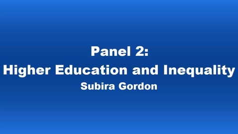 Thumbnail for entry Panel 2 Subira Gordon