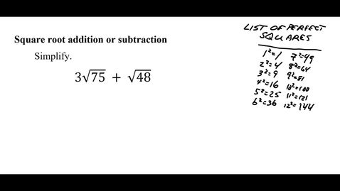 Thumbnail for entry Square root addition or subtraction