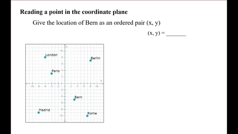 Thumbnail for Reading a point in the coordinate plane