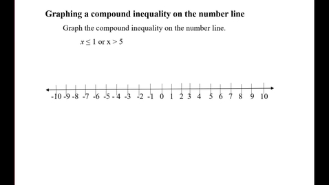 Thumbnail for Graphing a compound inequality on the number line.