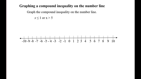 Thumbnail for entry Graphing a compound inequality on the number line.