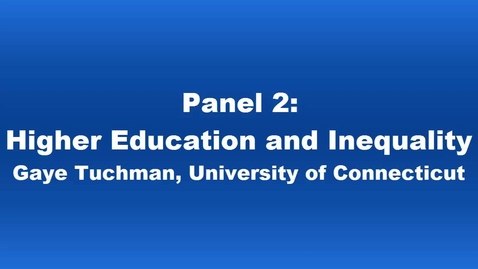 Thumbnail for Panel 2 Gaye Tuchman
