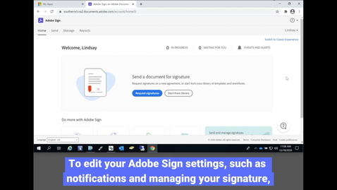 Thumbnail for entry Adobe Sign: Managing Settings