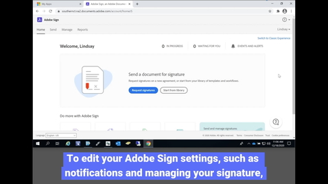 Thumbnail for Adobe Sign: Managing Settings
