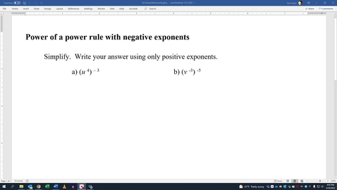 Thumbnail for entry Power of a power rule with negative exponents