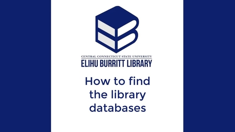Thumbnail for entry How to find the library databases