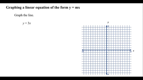 Thumbnail for entry Graphing a linear equation of the form y = mx