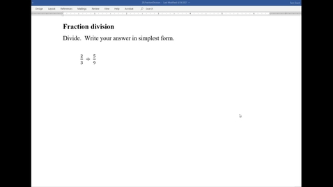 Thumbnail for Fraction division