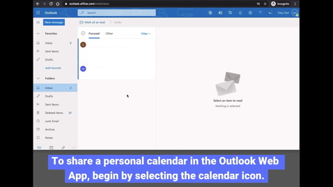 Thumbnail for Outlook: Sharing Personal Calendar in OWA