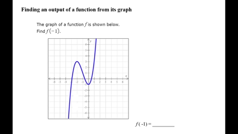 Thumbnail for entry Finding an output of a function from its graph