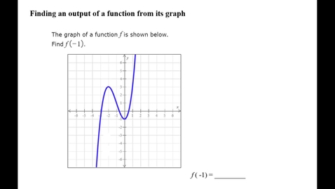 Thumbnail for Finding an output of a function from its graph