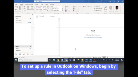 Thumbnail for Outlook: Windows - Setting Up Rules