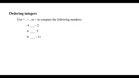 Thumbnail for entry Ordering integers