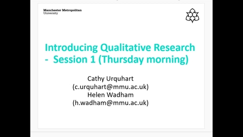Thumbnail for entry Introducing Qualitative Research Part 1 - Session 1
