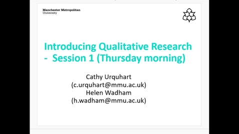 Thumbnail for Introducing Qualitative Research Part 1 - Session 1