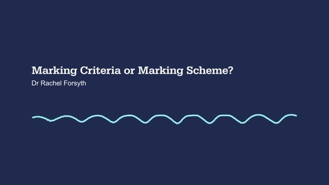 Thumbnail for Marking Criteria or Marking Scheme