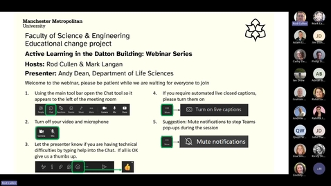 Thumbnail for Active Learning in the Dalton Building Andy Dean Dept of Natural Sciences (25th Jan 2024)