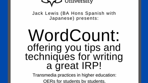 Thumbnail for WordCount Episode 2: Podcast with practical tips on the importance of planning for your Independent Research Project.