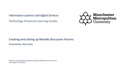 Creating And Setting Up Moodle Forums Video Guide Mmutube