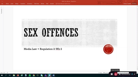 Thumbnail for entry Media Law + Regulation 2: Reporting Sex Offences