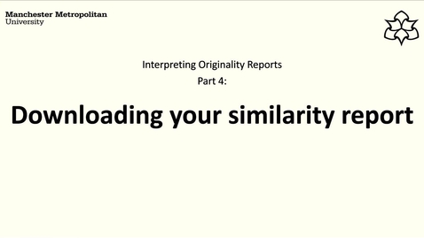 Thumbnail for entry Downloading your similarity report