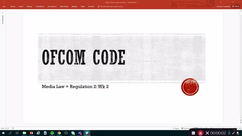 Thumbnail for entry Media Law and Regulation 2: Ofcom Code