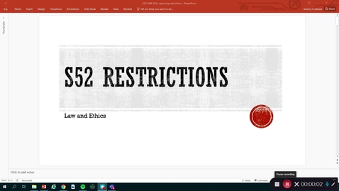 Thumbnail for entry Law and Ethics 1: S52a court reporting restrictions