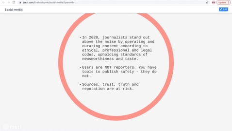 Thumbnail for entry Law &amp; ethics 2, Lecture 4, part 2, social media &amp; live reporting