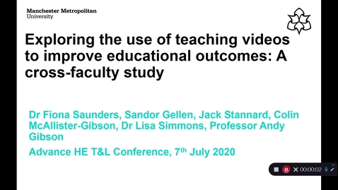 Thumbnail for entry Exploring the use of teaching videos  (slides 1-9)