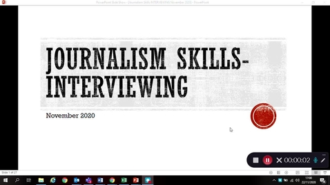 Thumbnail for entry Journalism Skills 2 Interviewing