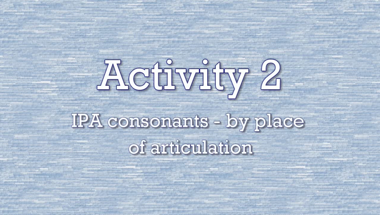 Activity 2 - IPA Constants