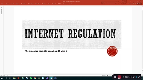 Thumbnail for entry Media Law + Regulation 2: Internet Regulation