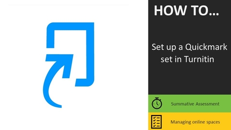 Thumbnail for Set up a Quickmark set in Turnitin