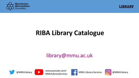 Thumbnail for entry RIBA library catalogue