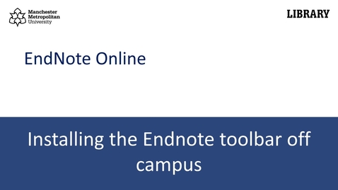 Thumbnail for entry Installing the Endnote toolbar for Microsoft Word off campus