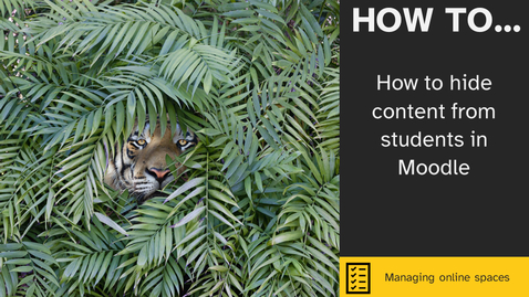 Thumbnail for How to hide content from students in Moodle