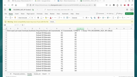 Thumbnail for Weighted Average Marks from data exported from Moodle