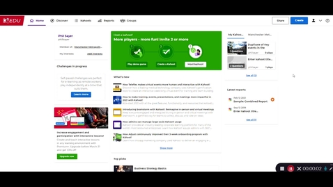 Thumbnail for Moving Kahoot Resouces Between Accounts